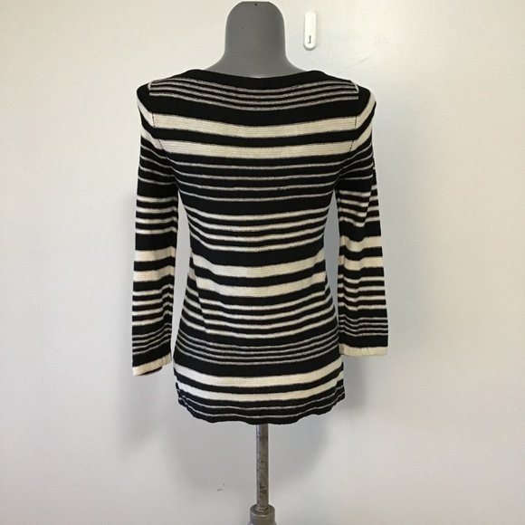 Lauren Ralph Lauren Linen Cotten Blend Striped Boat Neck Top Size M - Picture 4 of 8